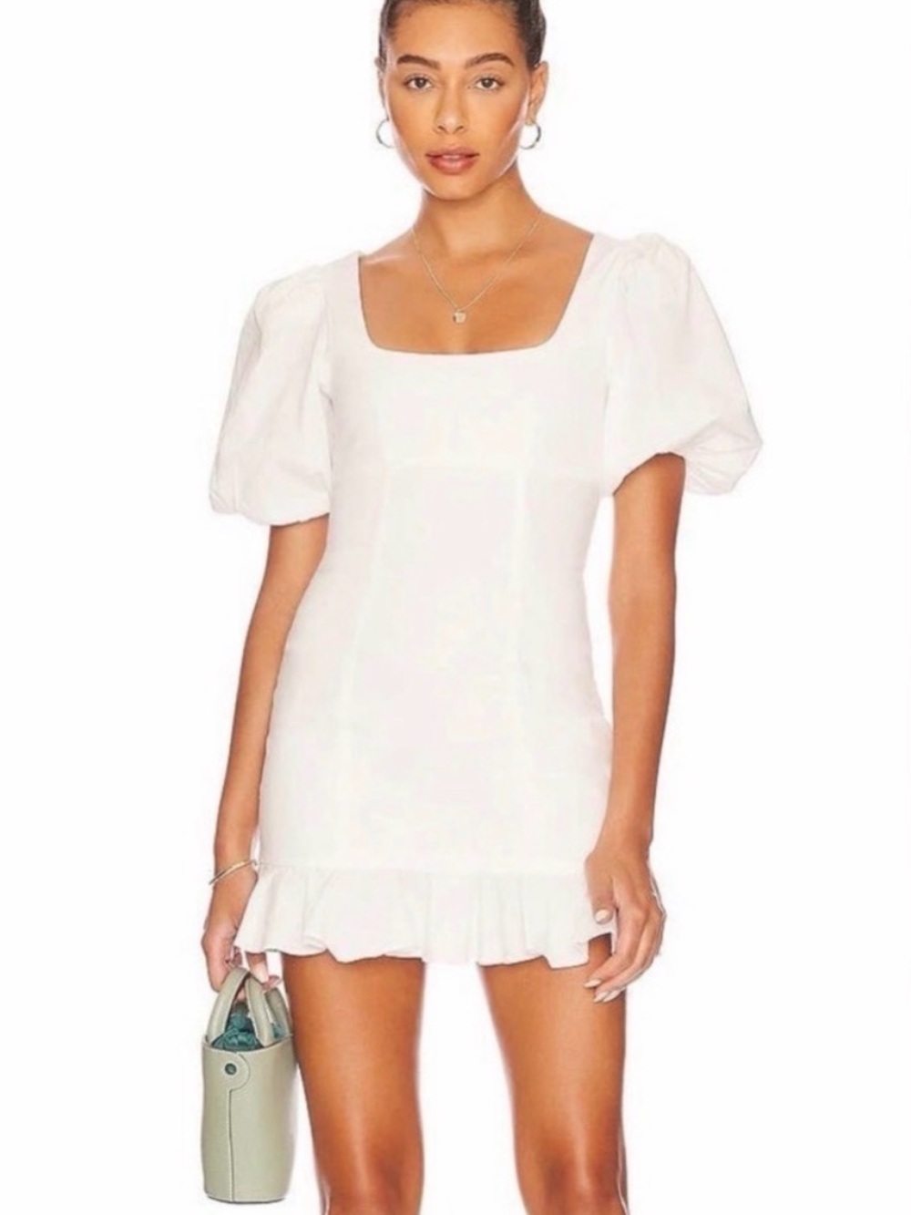 LOVERS AND FRIENDS Luella Puff Sleeve Mini Dress White XS
